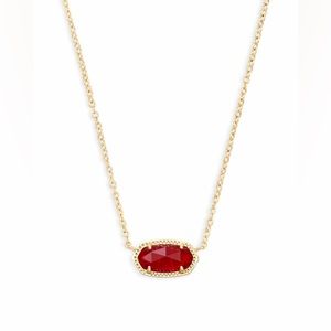 Kendra Scott Elisa Gold Pendant Necklace in Ruby Red